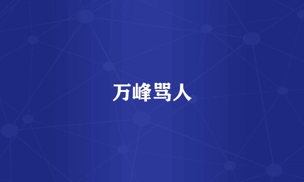万峰骂人