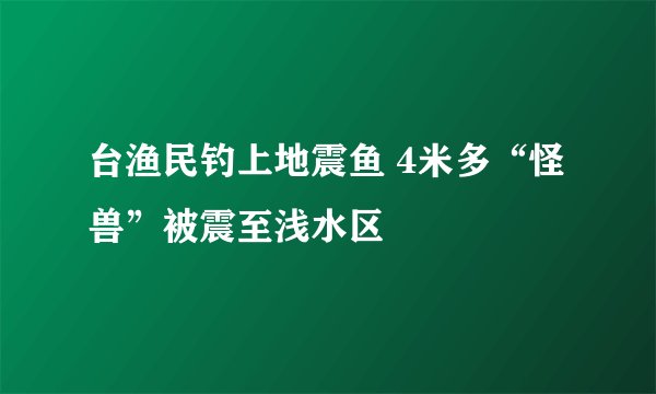 台渔民钓上地震鱼 4米多“怪兽”被震至浅水区