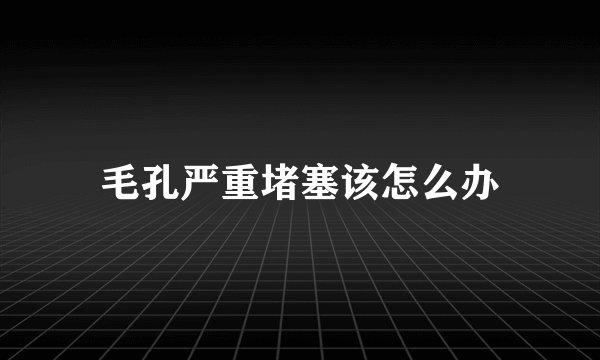 毛孔严重堵塞该怎么办