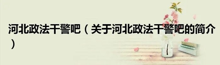 河北政法干警吧(关于河北政法干警吧的简介)
