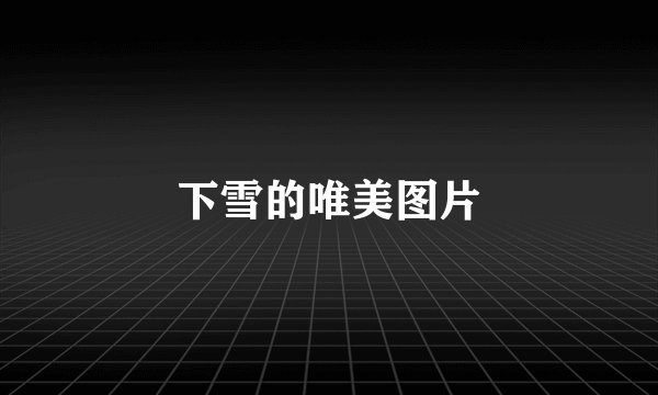 下雪的唯美图片