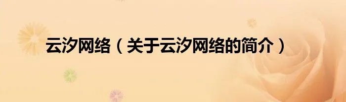 云汐网络（关于云汐网络的简介）