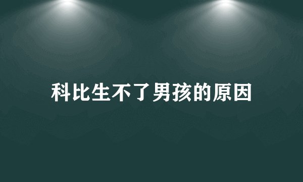 科比生不了男孩的原因