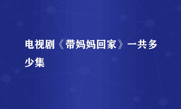 电视剧《带妈妈回家》一共多少集