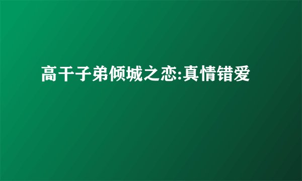 高干子弟倾城之恋:真情错爱