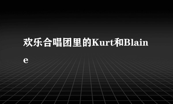 欢乐合唱团里的Kurt和Blaine