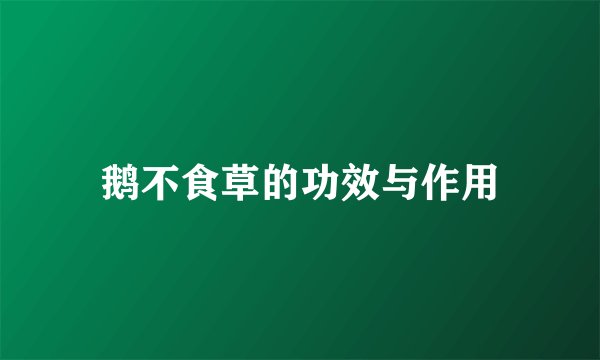 鹅不食草的功效与作用