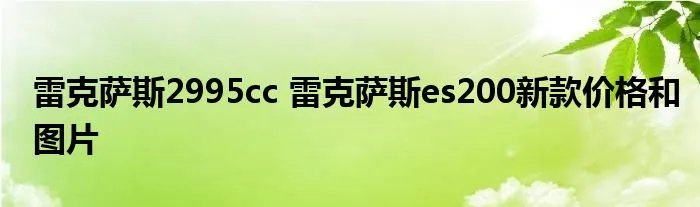 雷克萨斯2995cc 雷克萨斯es200新款价格和图片