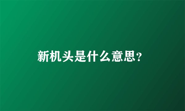 新机头是什么意思？