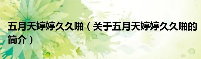 五月天婷婷久久啪（关于五月天婷婷久久啪的简介）