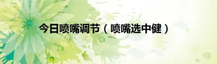 今日喷嘴调节（喷嘴选中健）