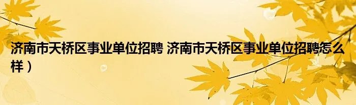 济南市天桥区事业单位招聘 济南市天桥区事业单位招聘怎么样）