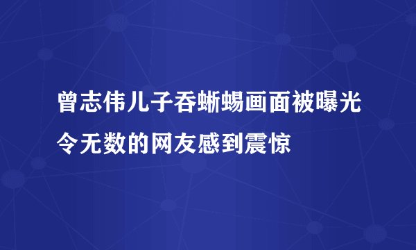 曾志伟儿子吞蜥蜴画面被曝光令无数的网友感到震惊