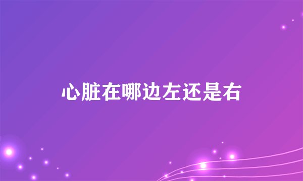 心脏在哪边左还是右