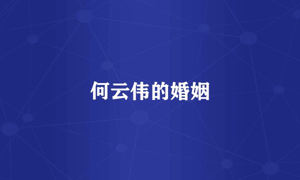 何云伟的婚姻