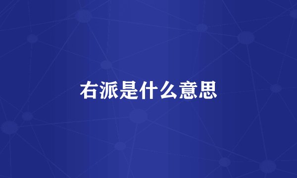 右派是什么意思