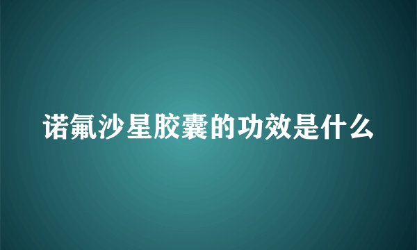 诺氟沙星胶囊的功效是什么