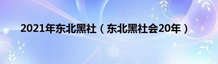 2021年东北黑社(东北黑社会20年)
