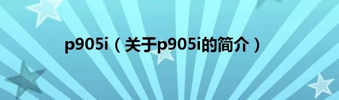 p905i（关于p905i的简介）