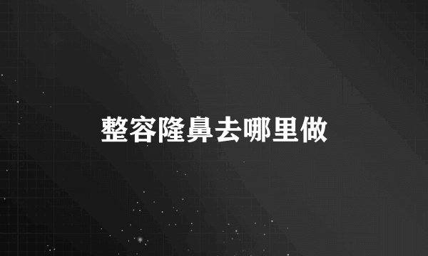 整容隆鼻去哪里做