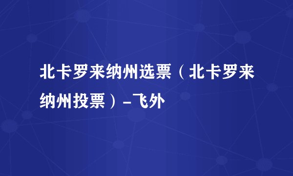 北卡罗来纳州选票(北卡罗来纳州投票)-飞外