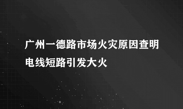 广州一德路市场火灾原因查明电线短路引发大火
