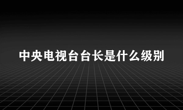 中央电视台台长是什么级别