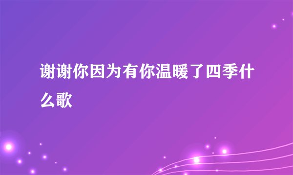 谢谢你因为有你温暖了四季什么歌