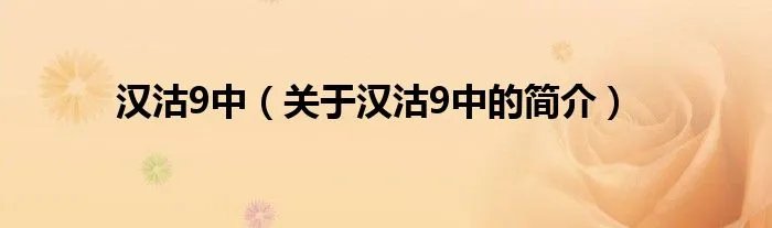 汉沽9中（关于汉沽9中的简介）