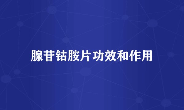 腺苷钴胺片功效和作用
