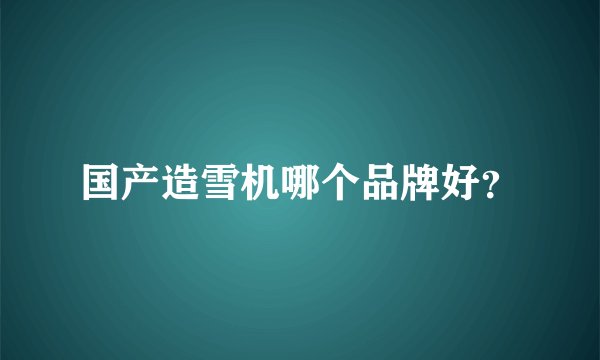 国产造雪机哪个品牌好？
