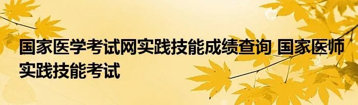 国家医学考试网实践技能成绩查询 国家医师实践技能考试
