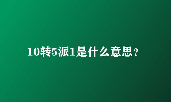 10转5派1是什么意思？