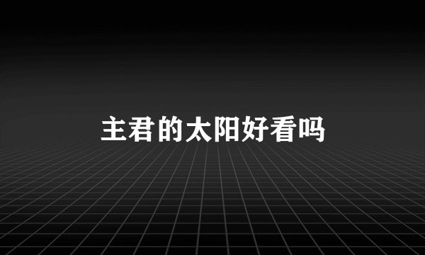 主君的太阳好看吗