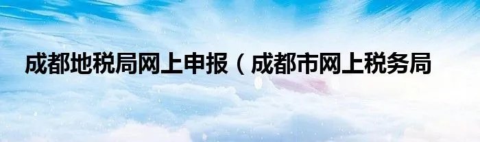 成都地税局网上申报（成都市网上税务局