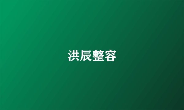 洪辰整容