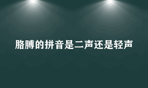 胳膊的拼音是二声还是轻声