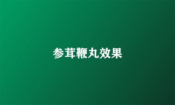 参茸鞭丸效果
