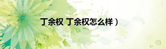 丁余权 丁余权怎么样）