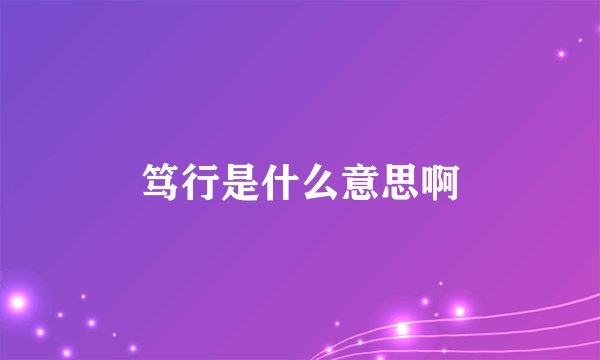 笃行是什么意思啊