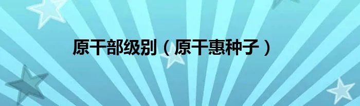 原干部级别(原干惠种子)