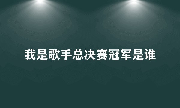 我是歌手总决赛冠军是谁