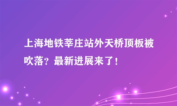 上海地铁莘庄站外天桥顶板被吹落？最新进展来了！