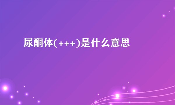 尿酮体(+++)是什么意思