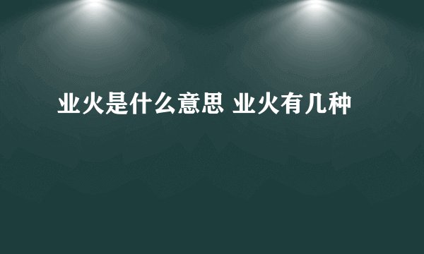 业火是什么意思 业火有几种