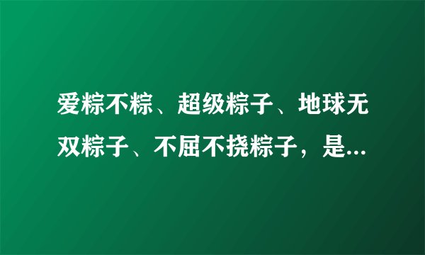 爱粽不粽、超级粽子、地球无双粽子、不屈不挠粽子，是什么吧？