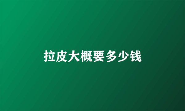 拉皮大概要多少钱