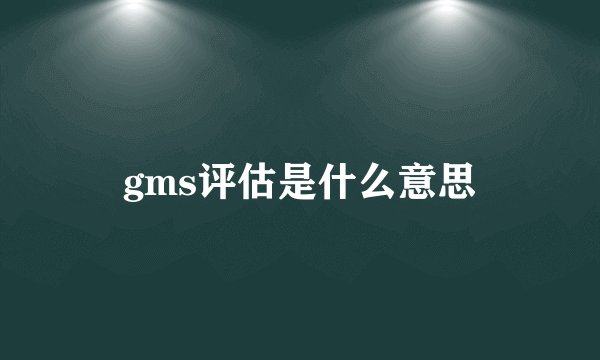 gms评估是什么意思