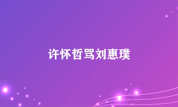 许怀哲骂刘惠璞