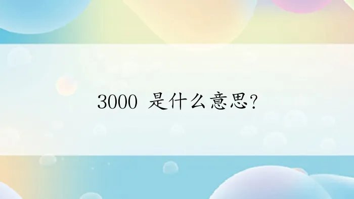 3000 是什么意思？